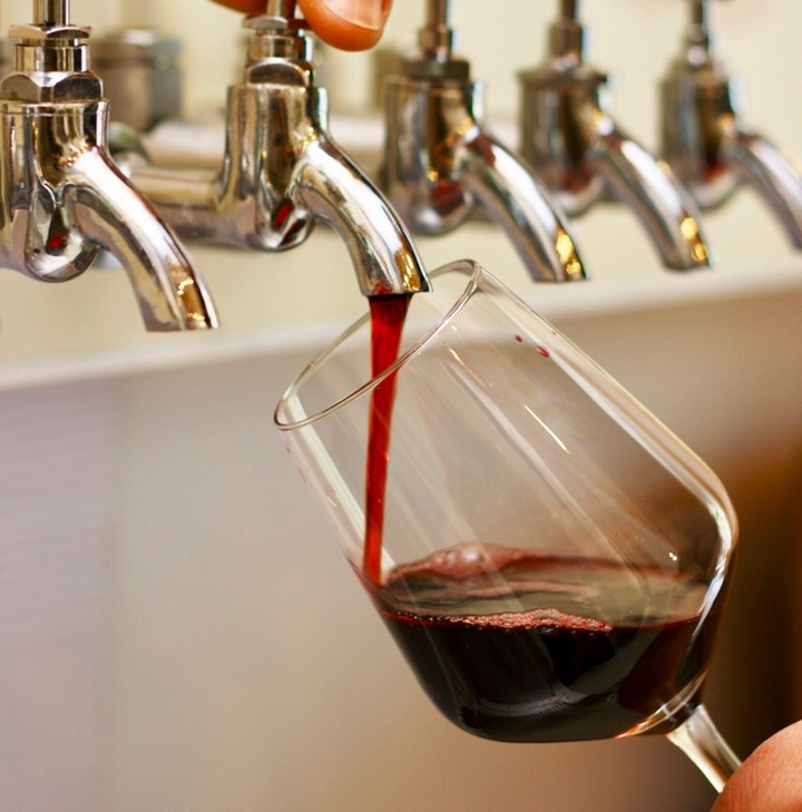 Dreams come true at Corkage. We have wine that comes out of a tap! Like a bath. The first 6 people who come through the door at Walcot Street on Friday at 5.30 pm and say ‘Tap, Frankie, tap’ will get a glass of red or white free of charge.