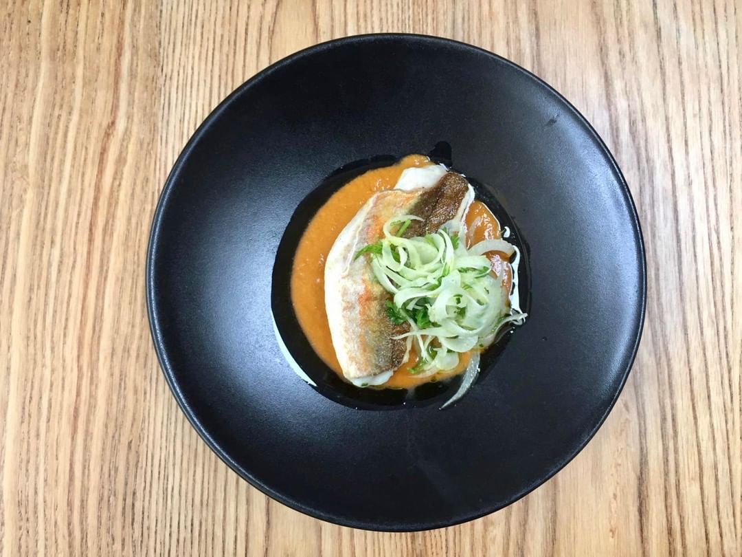 Simply grilled gurnard with on a bouillabaisse sauce with lemon dressed fennel. At Chapel all this week.