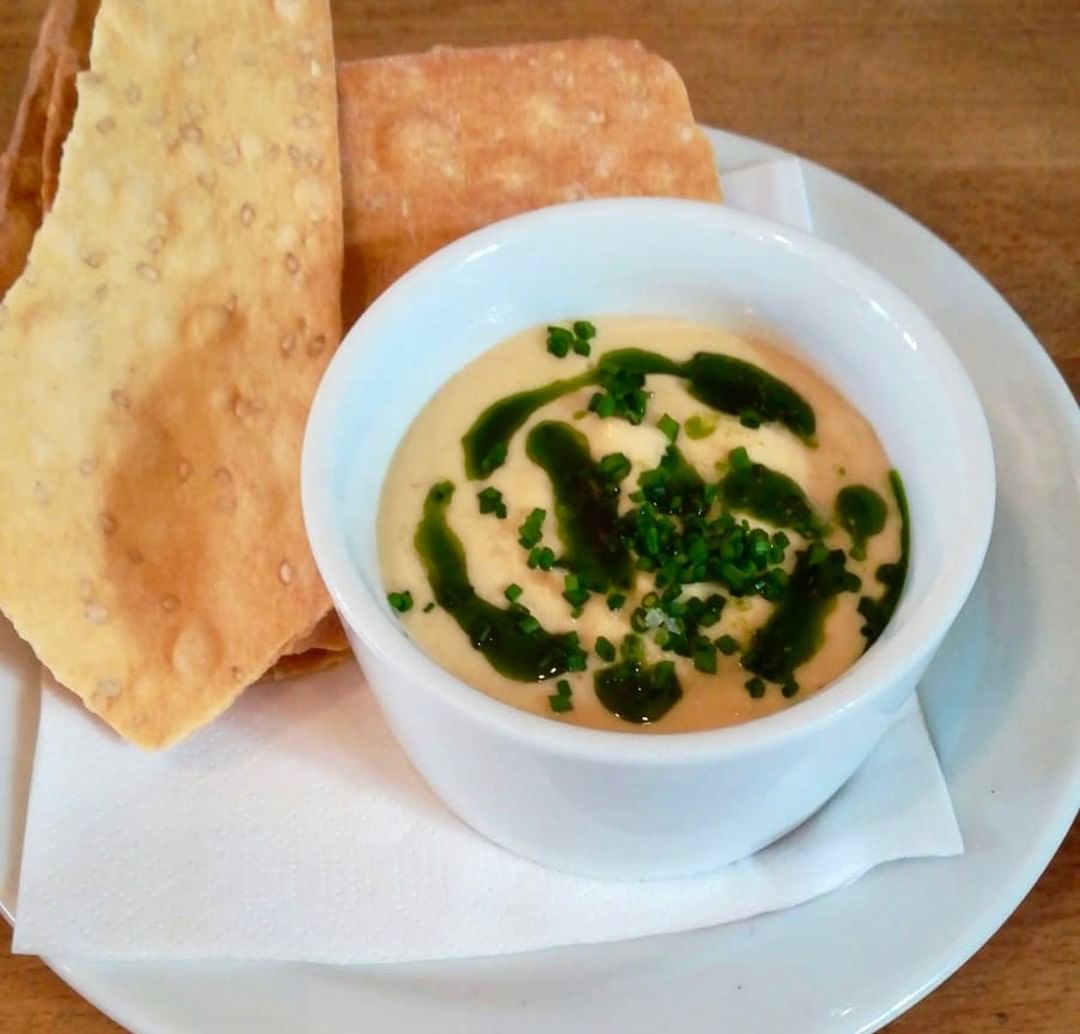 One of our new ‘light bites’. Taramasalata with chive oil and homemade sesame crackers. The perfect fishy way to kick-off a meal at Chapel Row.