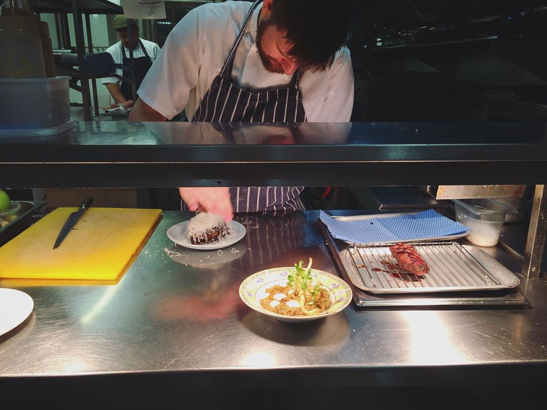 YES CHEF! Head chef Maciej at Chapel Row providing the goods to keep our tummies happy into February. Just putting the finishing touches to our charred hispi cabbage plate… If you know, you know.